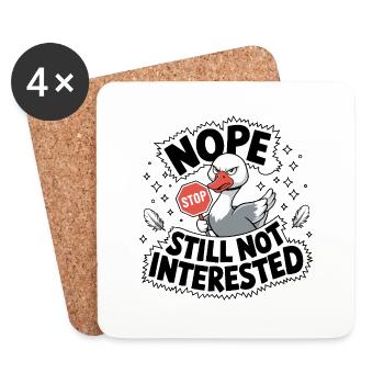 Uninteressiertes Gänse-Stoppschild - Untersetzer (4er-Set) - Weiß - Vorne