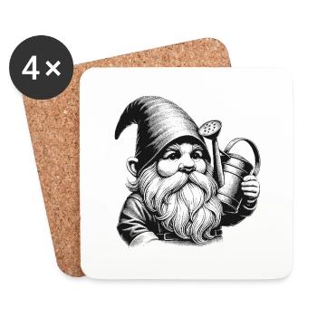 Garden gnome - Coasters (set of 4) - white - Front