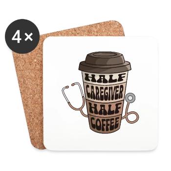 Moitié aidant Moitié Café Aidant aidant - Dessous de verre (lot de 4) - blanc - Devant