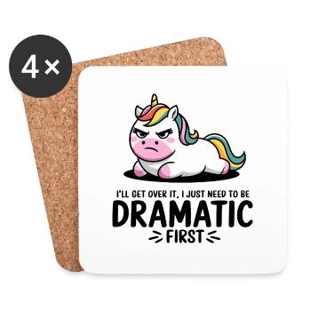 Dramatisches Einhorn - Untersetzer (4er-Set) - Weiß - Vorne