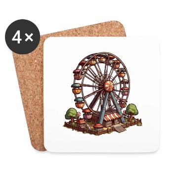 Ferris wheel - Coasters (set of 4) - white - Front