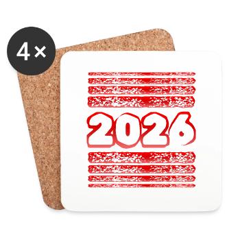 2026 - Dessous de verre (lot de 4) - blanc - Devant
