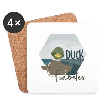 Fiabètes de canard - Dessous de verre (lot de 4) - blanc - Devant
