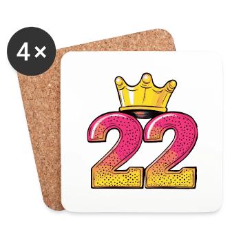 22 Number Crown - Coasters (set of 4) - white - Front