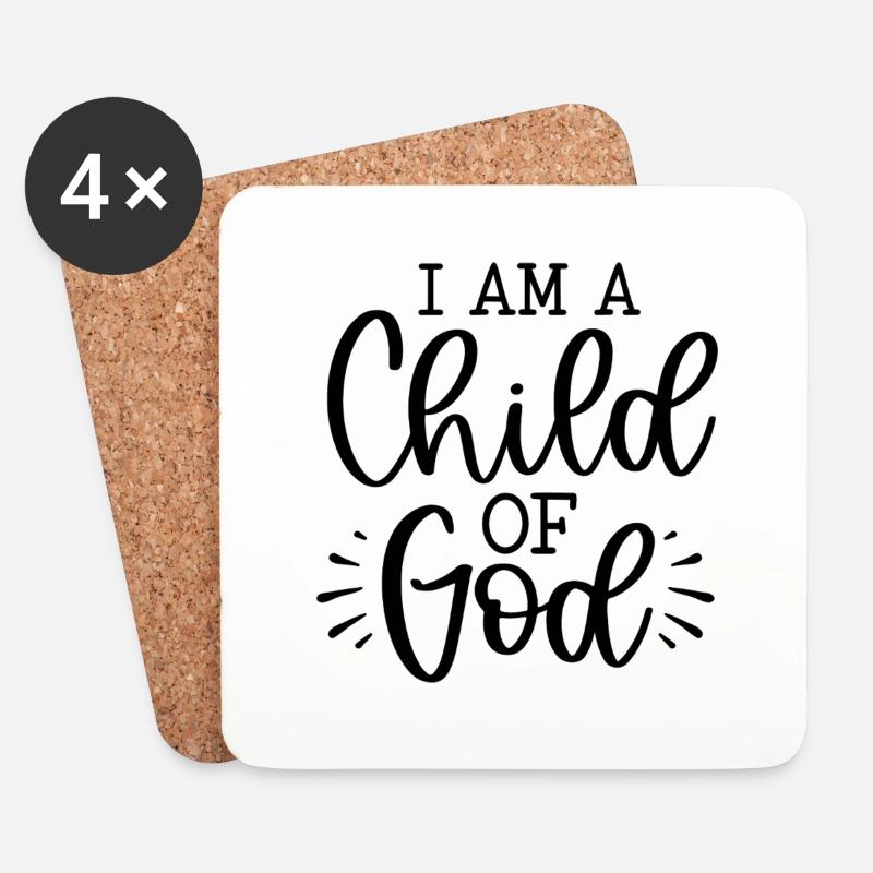 Kind Gottes - Untersetzer (4er-Set) - Weiß