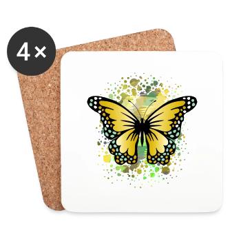 Schmetterling - Untersetzer (4er-Set) - Weiß - Vorne