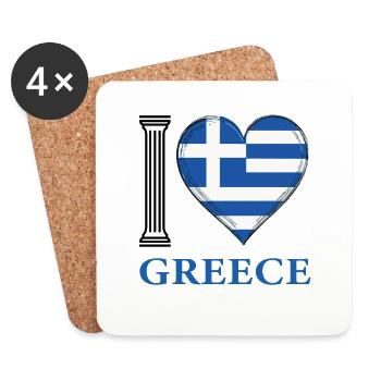 I love Greece - Coasters (set of 4) - white - Front