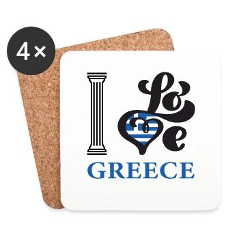 I love Greece - Coasters (set of 4) - white - Front