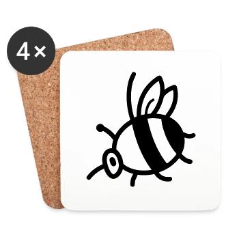 Abeille - Dessous de verre (lot de 4) - blanc - Devant