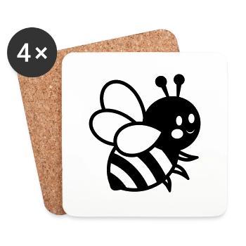 Abeille - Dessous de verre (lot de 4) - blanc - Devant