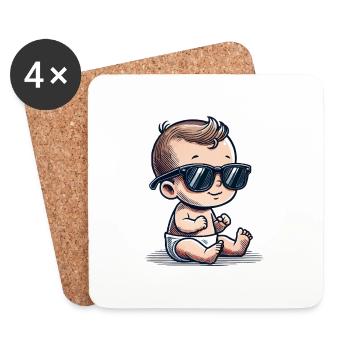 baby sonnenbrille - Untersetzer (4er-Set) - Weiß - Vorne