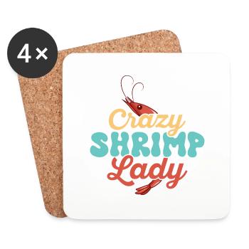 Crazy Shrimp Lady Seafood Shrimp Lover - Untersetzer (4er-Set) - Weiß - Vorne