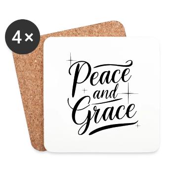 Paix et grâce - Dessous de verre (lot de 4) - blanc - Devant