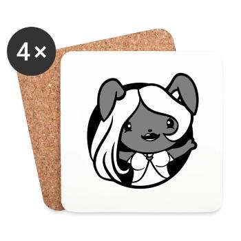 Bunny Girl Jolie Femme Cheveux Bunny Ondulant Trou - Dessous de verre (lot de 4) - blanc - Devant