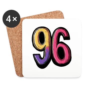 96 Nombre Coloré - Dessous de verre (lot de 4) - blanc - Devant