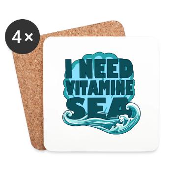 I Need Vitamin Sea – Perfect for Sea Lovers - Coasters (set of 4) - white - Front