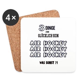 Air Hockey Was Sonst Spieler Liebhaber Airhockey - Untersetzer (4er-Set) - Weiß - Vorne