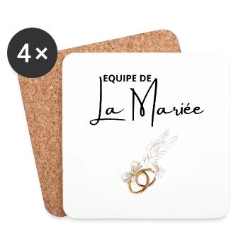 Équipe de La mariée - Dessous de verre (lot de 4) - blanc - Devant