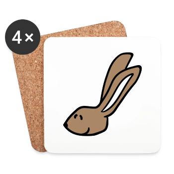 Hase Kaninchen Häschen Cartoon Kleintier niedlich - Untersetzer (4er-Set) - Weiß - Vorne