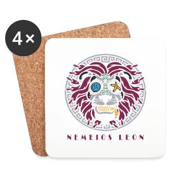 Nemeios Leon - Löwe mit römischem Look - Untersetzer (4er-Set) - Weiß - Vorne