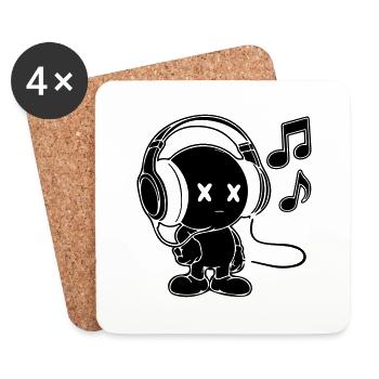 music dude - Coasters (set of 4) - white - Front