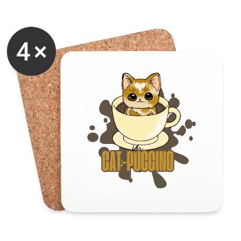 Cat puccino - Coasters (set of 4) - white - Front