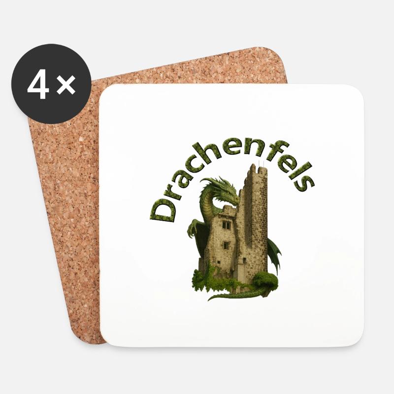 Drachenfels - Untersetzer (4er-Set) - Weiß