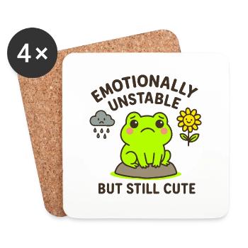 emotionally unstable - but still cute - Untersetzer (4er-Set) - Weiß - Vorne