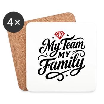 My Team Family Crew - Coasters (set of 4) - white - Front