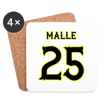 Malle 2025 Trikot 25 Mallorca - Untersetzer (4er-Set) - Weiß - Vorne