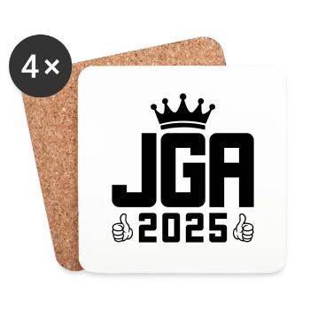 JGA 2025 Cool - Untersetzer (4er-Set) - Weiß - Vorne