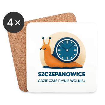 Szczepanowice – là où le temps passe plus lentement - Dessous de verre (lot de 4) - blanc - Devant
