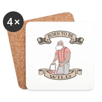 Active senior with walker - Coasters (set of 4) - white - Front