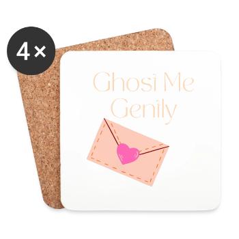 Ghost Me Gently – Soft Girl Heartbreak Ästhetik - Untersetzer (4er-Set) - Weiß - Vorne