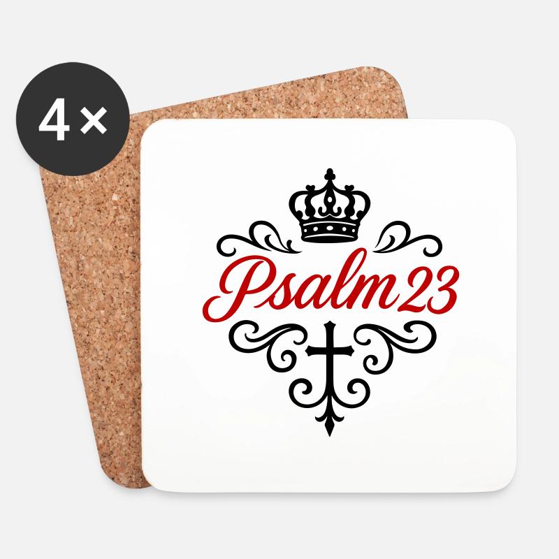 Pslam 23 Bibelvers - Untersetzer (4er-Set) - Weiß