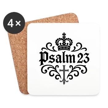 Psalm 23 Christlich - Untersetzer (4er-Set) - Weiß - Vorne