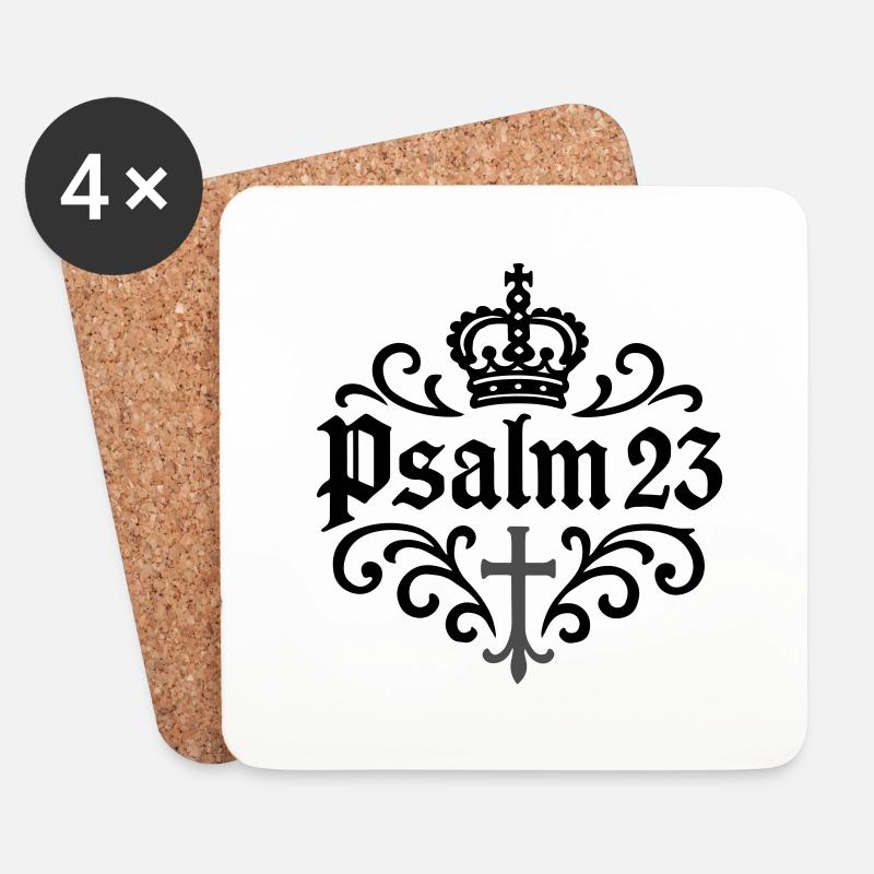 Psalm 23 Christlich - Untersetzer (4er-Set) - Weiß
