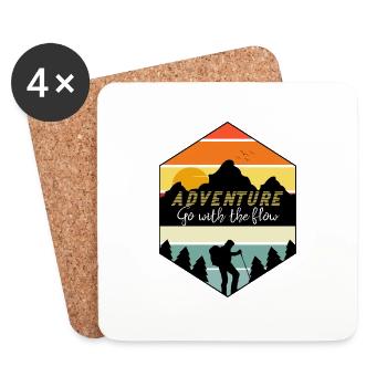 Nouvelle aventure - Laissez-vous porter par le courant - Dessous de verre (lot de 4) - blanc - Devant