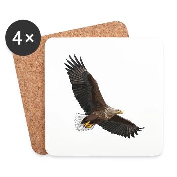 Pygargue à queue blanche Haliaeetus albicilla - Dessous de verre (lot de 4) - blanc - Devant