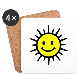 Sonne Freude Sommer - Untersetzer (4er-Set) - Weiß - Vorne