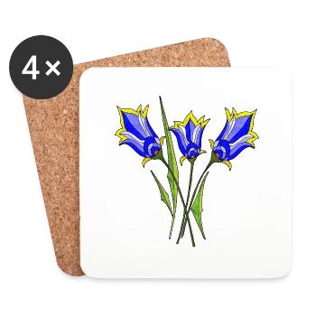 Blumen - Untersetzer (4er-Set) - Weiß - Vorne
