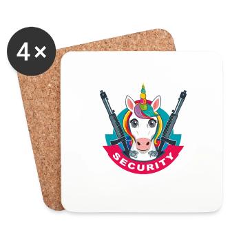 Unicorn Security - Untersetzer (4er-Set) - Weiß - Vorne