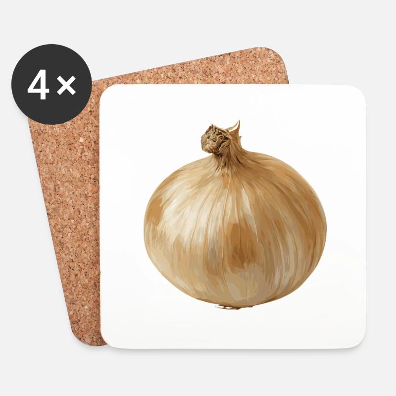 zwiebel - Untersetzer (4er-Set) - Weiß