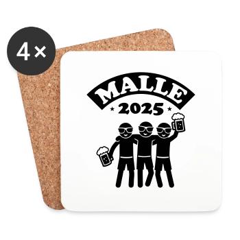 Malle 2025 Équipe de fête - Dessous de verre (lot de 4) - blanc - Devant