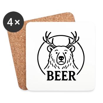 Bier - Untersetzer (4er-Set) - Weiß - Vorne