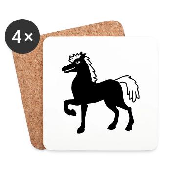 Pferd Hengst Cool Stolz Kerl Reiten Reiter Hobby - Untersetzer (4er-Set) - Weiß - Vorne