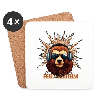 Feel the Rhythm - Untersetzer (4er-Set) - Weiß - Vorne