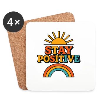 Keep Your Mood Up Rainbow Sun - Coasters (set of 4) - white - Front