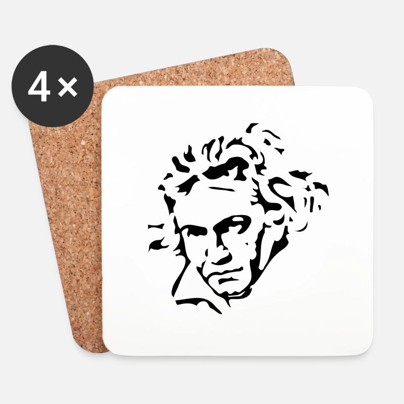 Ludwig van Beethoven - Untersetzer (4er-Set) - Weiß
