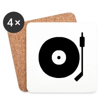 dj Turntable - Untersetzer (4er-Set) - Weiß - Vorne